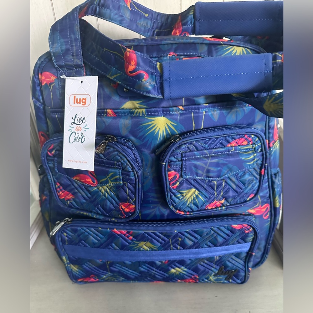 🦩 NWT Lug Puddle Jumper LE Convertible Tote Bag, Flamingo Multi 🦩